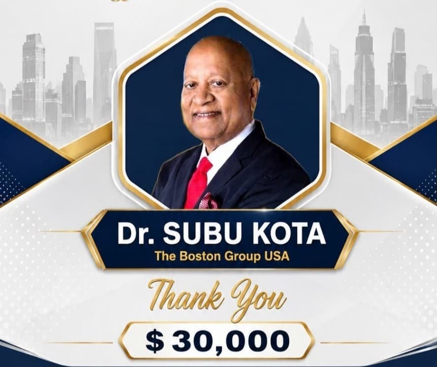 Dr. Subu Kota — vishwambhara patron recognition