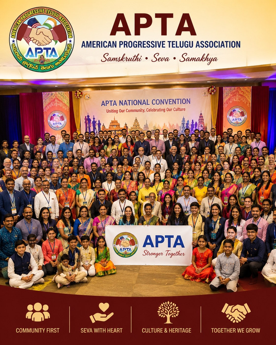 APTA community members gathering at a previous national celebration